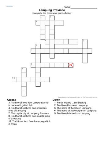 Lampung Crossword
