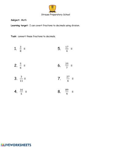 Fraction to Decimal