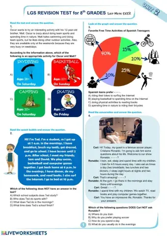 8.2 Teen Life revision test by mete.elt