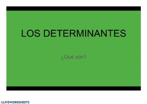 Los determinantes