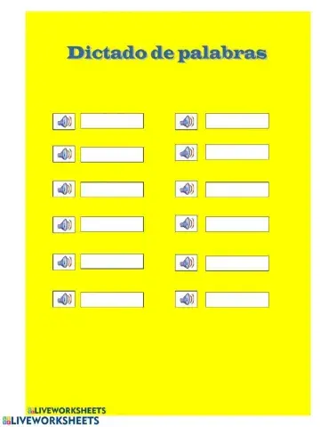 Dictado de palabras con m,p,l,s,t,n,d,f