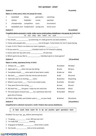 Sport - Language Test 