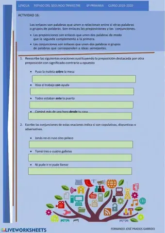 16 LENGUA REPASO Preposiciones y conjunciones