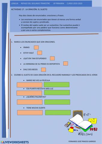 17 LENGUA REPASO El sujeto