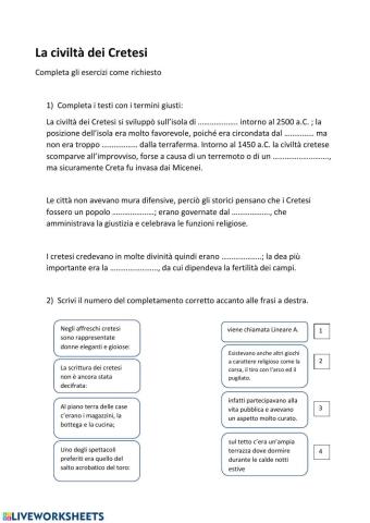 Verifica sui Cretesi