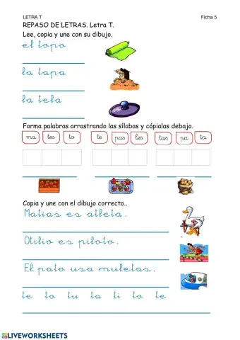 Lectoescritura-Ficha 5-Repaso T