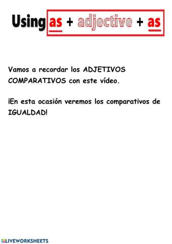 Comparativo de igualdad Inglés