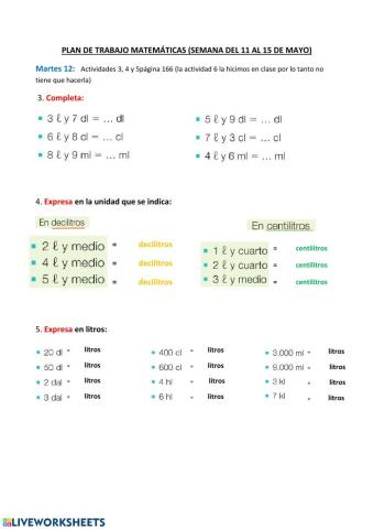 Actividades matemáticas 11-15 MAYO