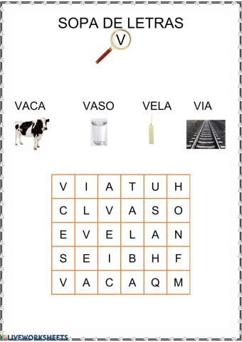 Sopa de letras V