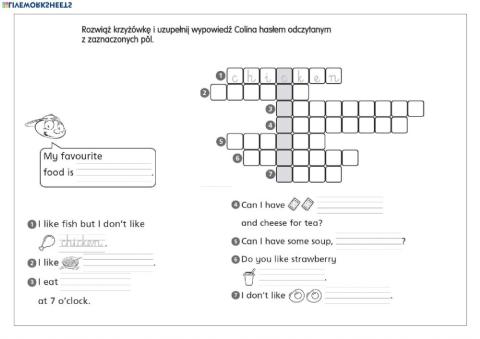 Crossword bugs 2 u5 food revision