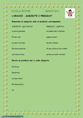 Subjecte i predicat 1