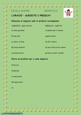 Subjecte i predicat 1