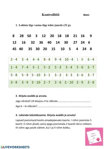 Matemaatika kontrolltöö