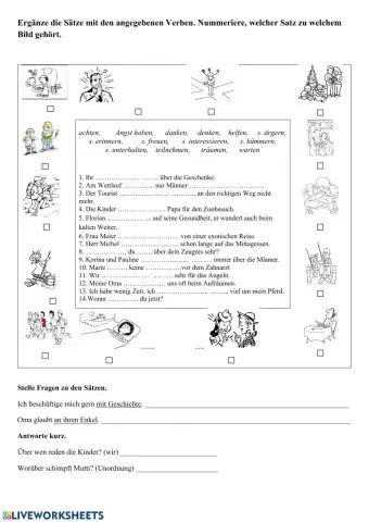 Verben mit Rektionen