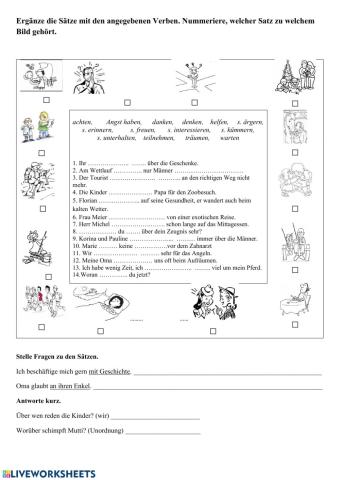 Verben mit Rektionen