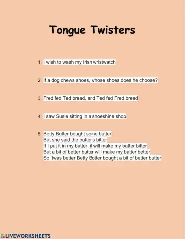 More Tongue Twisters