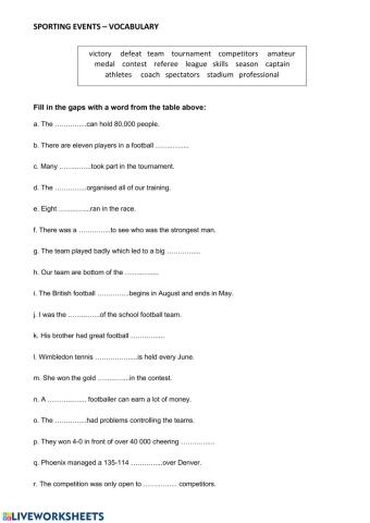 B2.1 Sporting events