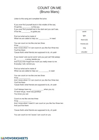 Count on me (Bruno Mars)