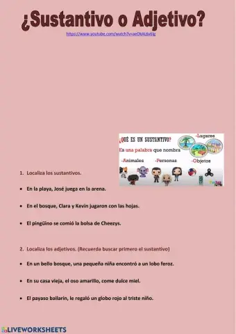 REPASO SUSTANTIVOS - ADJETIVOS