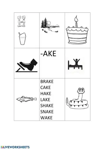 -ake worksheet black and white