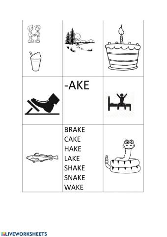 -ake worksheet black and white