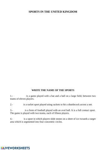 Sports in the united kingdom