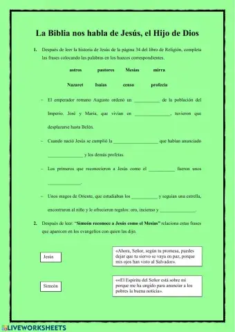 La Biblia nos habla de Jesús, el Hijo de Dios 6º