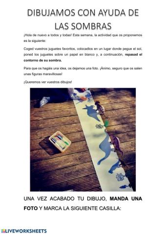 dibujos con sombras de objetos (plástica)