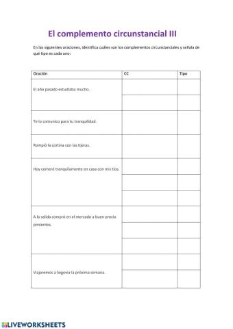 El complemento circunstancial III