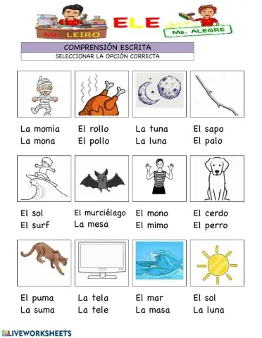 Lectura de palabras M-T-P-S