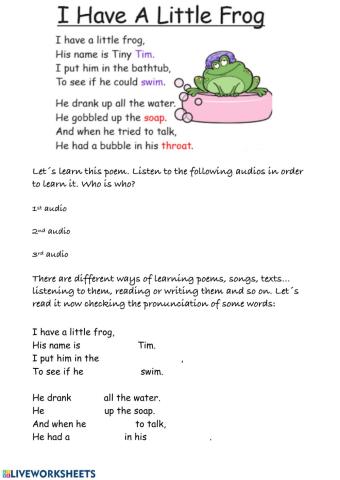 Tiny Tim Frog Poem