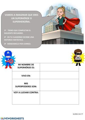 Inventamos una historia SUPERHEROES