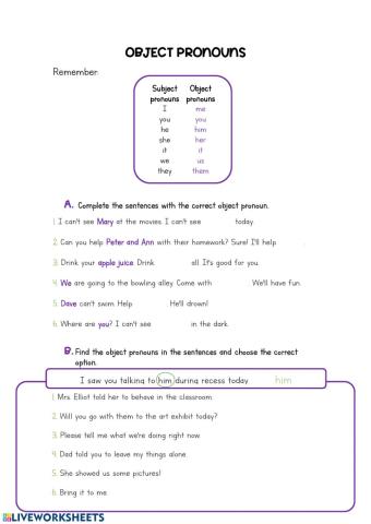 Object pronouns
