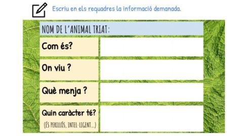 Descripció animals