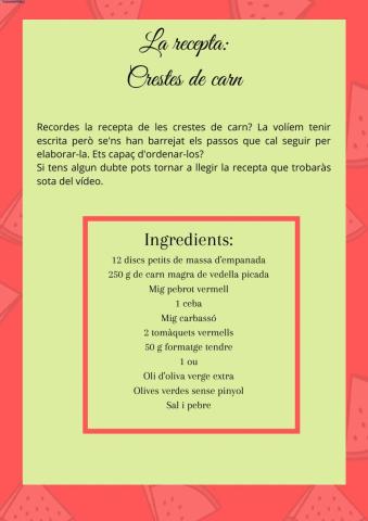 La recepta: Crestes de carn