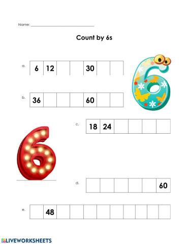 MA1-Monday (Count by 6s)