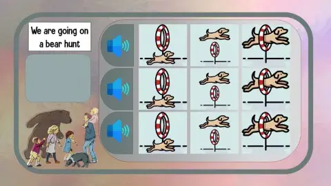 Listening prepositions we are going on a bear hunt