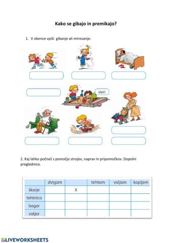 Gibanje in premikanje