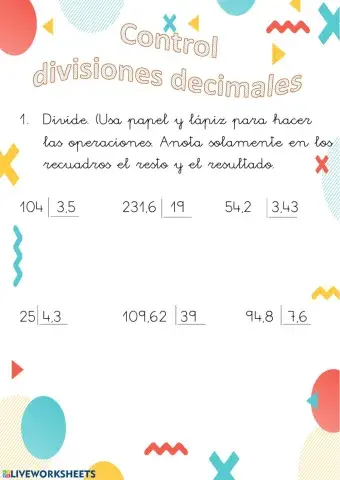 Divsiones decimales