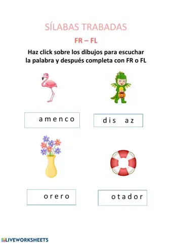 Sílabas trabadas FR-FL