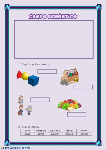 Campo semántico y familia de palabras
