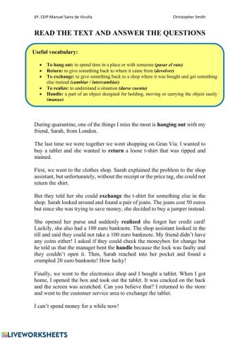 Reading 1. Buying and selling