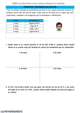 Problema: Revisando las cuentas