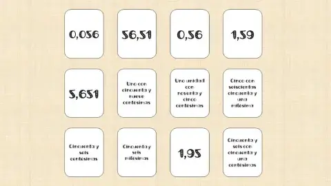 Emparejar nº decimales