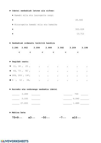 Zenbakiekin lan egiten