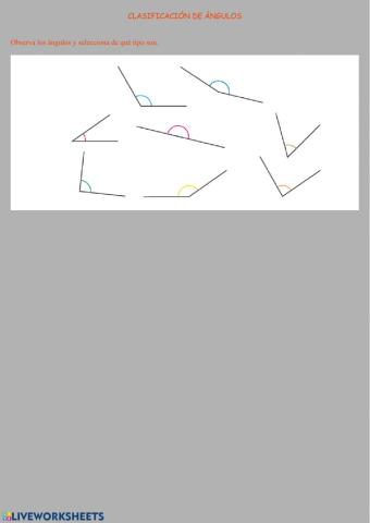 Clasificación de ángulos