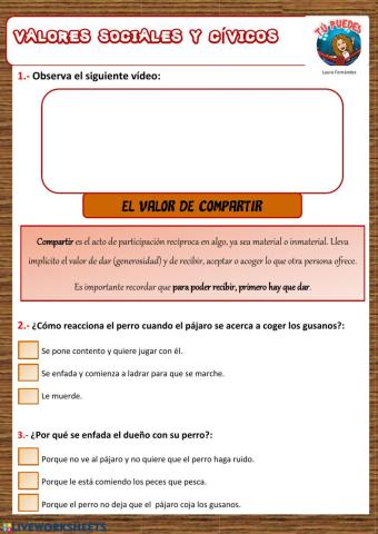 Valores. Compartir