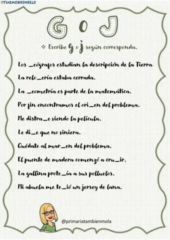 Ortografía: uso de la g y la j