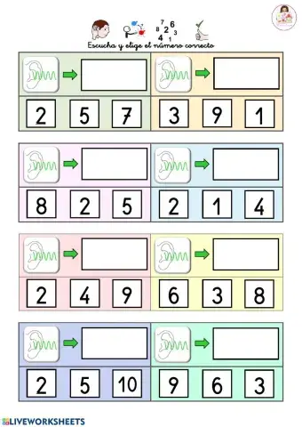 Escucha y elige el número correcto
