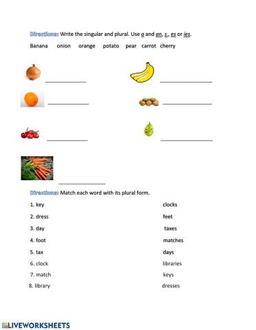 Singular and plural with Foods
